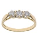18ct Yellow Gold 0.50ct Brilliant Cut Diamond Trilogy Ring