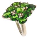 9ct Yellow Gold Green Gemstone Cluster Ring