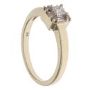 9ct Yellow Gold 0.25ct Princess, Baguette and Brilliant Cut Diamond Cluster Ring