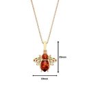 18ct Yellow ﻿Gold on Sterling Silver Baltic Amber Bumblebee Pendant Necklace