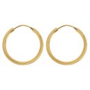 22ct Yellow Gold Dot Cut Hoop Earrings