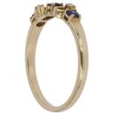 18ct Yellow Gold 0.02ct Brilliant Cut Diamond and Sapphire Fancy Ring