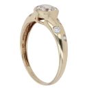 14ct Yellow Gold Cubic Zirconia Single Stone Ring