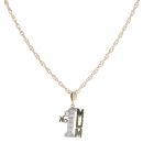 9ct Yellow Gold Cubic Zirconia Mum Pendant And Chain 20"