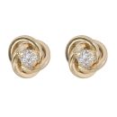 9ct Yellow Gold Cubic Zirconia Wave Stud Earrings