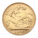 1903 Edward VII Large Head UK Half Sovereign Coin