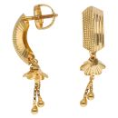 22ct Yellow Gold Diamond Cut Drop Earrings