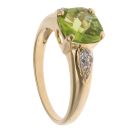 18ct Yellow Gold Peridot And Cubic Zirconia Ring