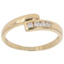 18ct Yellow Gold 0.15ct Brilliant Cut Diamond Crossover Ring