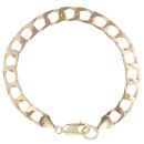 9ct Yellow Gold Square Curb Bracelet 8"