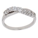 9ct White Gold Cubic Zirconia Crossover Ring