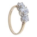 14ct Yellow Gold Cubic Zirconia Three Stone Ring