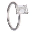 9ct White Gold 2.08ct Emerald Cut Lab Grown Diamond Solitaire Ring