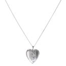 Silver Patterned Heart Locket and Chain 18" By Icesia