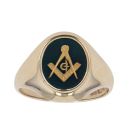 9ct Yellow Gold Masonic Bloodstone Signet Ring