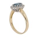 18ct Yellow Gold 0.15ct Brilliant Cut Diamond and Sapphire Cluster Ring