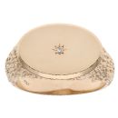 9ct Yellow Gold 0.02ct Diamond Patterned Signet Ring