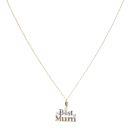 9ct Yellow Gold Cubic Zirconia 'Best Mum' Pendant and Chain 18"