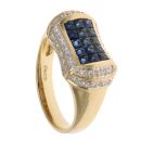 18ct Yellow Gold 0.20ct Diamond And Sapphire Cluster Ring