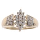9ct Yellow Gold 0.25ct Brilliant Cut Diamond Cluster Ring