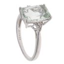 9ct White Gold 0.10ct Diamond and Praseolite Solitaire Ring