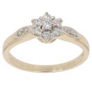 9ct Yellow Gold 0.30ct Brilliant Cut Diamond Cluster Ring