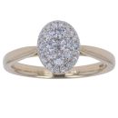 9ct Yellow Gold 0.45ct Brilliant Cut Diamond Cluster Ring
