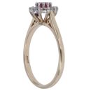9ct Yellow Gold 0.20ct Diamond and Ruby Cluster Ring