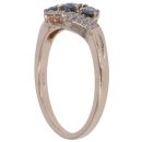 9ct Yellow Gold Blue Spinel Cubic Zirconia Fancy Ring