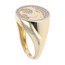 14ct Yellow Gold Cubic Zirconia Panther Signet Ring