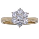18ct Yellow Gold 1.00ct Brilliant Cut Diamond Cluster Ring