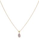 18ct Yellow Gold 0.05ct Diamond And Opal Pendant And Chain 16"