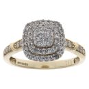 9ct Yellow Gold 0.51ct Brilliant Cut Diamond Cluster Ring