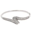 18ct White Gold 3.55ct Brilliant And Baguette Cut Diamond Bangle
