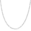 Silver Pave Figaro Chain 18"