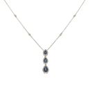 18ct Yellow Gold 0.25ct Single Cut Diamond and Sapphire Fancy Cluster Pendant and Chain 18"