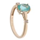 9ct Yellow Gold Green Topaz And Cubic Zirconia Ring