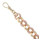 9ct Yellow And Rose Gold Patterned And Plain Belcher Bracelet 9.5"
