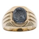9ct Yellow Gold Hematite Centurion Signet Ring