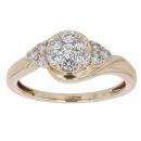 9ct Yellow Gold 0.50ct Brilliant Cut Diamond Cluster Ring