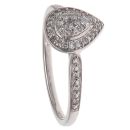 9ct White Gold 0.20ct Brilliant and Single Cut Diamond Cluster Ring