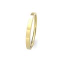18ct Yellow Gold Soft Chamfered Edge Wedding Band 2mm