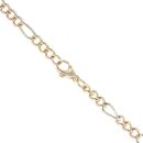 9ct Yellow and White Gold Figaro Chain 20"