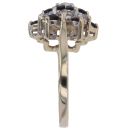 9ct Yellow Gold Cubic Zirconia and Sapphire Cluster Ring