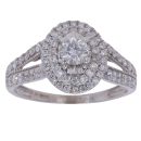 9ct White Gold 1.00ct Brilliant Cut Diamond Cluster Ring