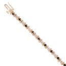 9ct Yellow and White Gold 0.07ct Diamond and Sapphire Bracelet 7.5"