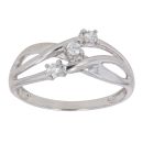 9ct White Gold Cubic Zirconia Three Stone Ring