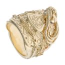 9ct Yellow Gold Patterned Saddle Ring