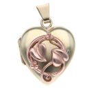 9ct Yellow and Rose Gold Tree Of Life Clogau Heart Pendant
