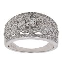 18ct White Gold 0.60ct Brilliant Cut Diamond Floral Ring